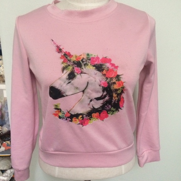 sweater crop unicorn